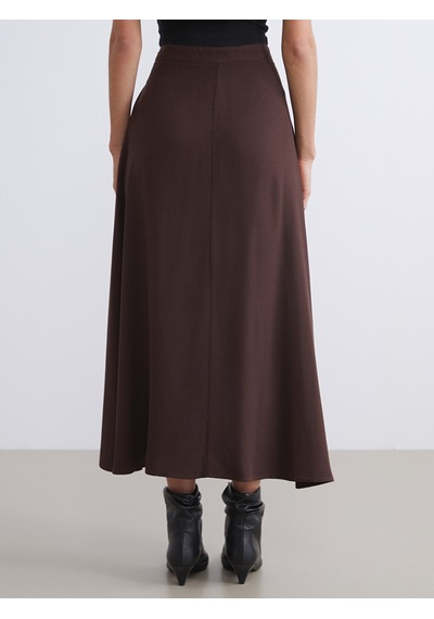Lcwaıkıkı Classic Kahverengi Loose Fit A Kesim Müslin Etek