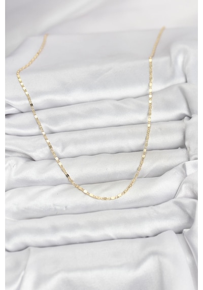 Cm 14k Gold Renk Ezme Zincir Model 60 Cm Kadın Kolye altın