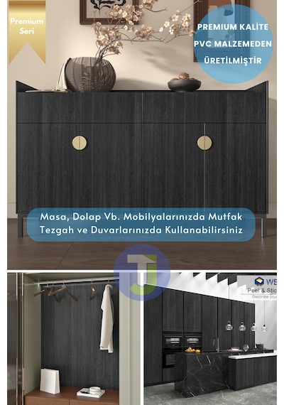 Technojet Kendinden Yapışkanlı Dokulu Balıksırtı Desen Premium Mutfak Duvar Dolap Kaplama 60cmx500cm
