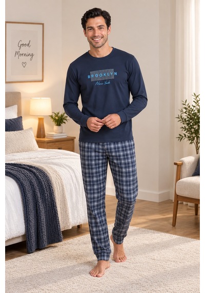 Wordex Falkom 5804 İnterlok Kışlık Kalın Kumaşlı Ekose Pijamalı Erkek Ev Pijama Takımı Lacivert Wordex Falkom 5804 İnterlok Kışlık Kalın Kumaşlı Ekose Pijamalı Erkek Ev Pijama Takımı Lacivert