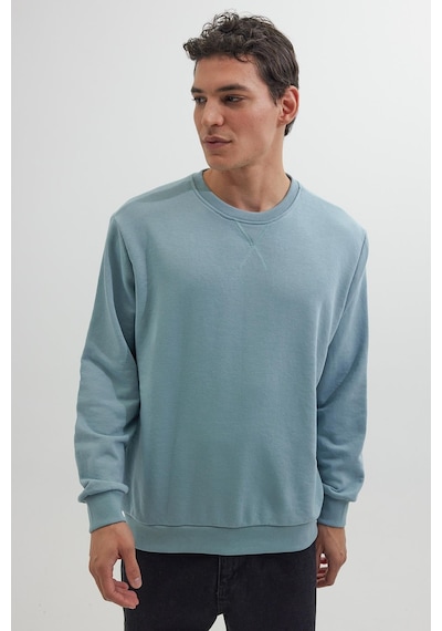 Tudors Unisex Relax Fit Rahat Kesim %100 Pamuk 3 İplik Basic Mavi Bisiklet Yaka Sweatshirt-26566 Tudors Unisex Relax Fit Rahat Kesim %100 Pamuk 3 İplik Basic Mavi Bisiklet Yaka Sweatshirt-26566