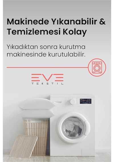 Eve Tekstil 6 adet Roll Pack Microfiber Kılıflı Silikon Yastık