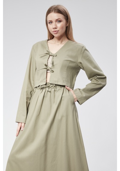 Vioshine Vıoshıne Kadın Gabardin Kumaş Etekli İkili Takım Mint Yeşili