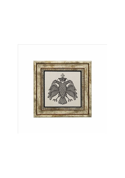 Bizans Kartal Logosu Baskılı Taş Tablo 25x25