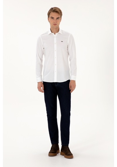 U.s. Polo Assn. Erkek Beyaz Gömlek Basic 50307673-vr013 Beyaz