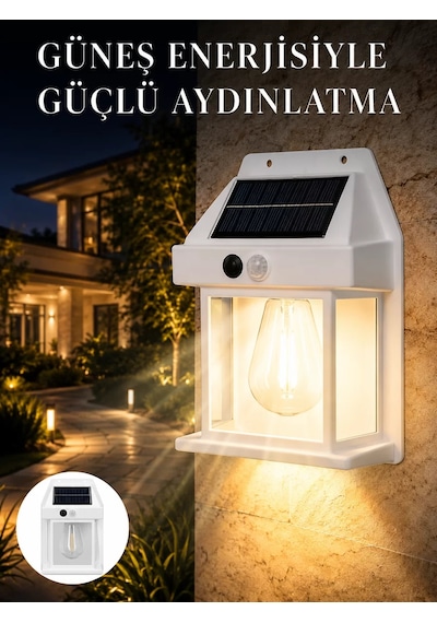 Hepsi Sensörlü Solar Led Dış Duvar Aydınlatma Yeni Nesil Najmaddin Çok Renkli