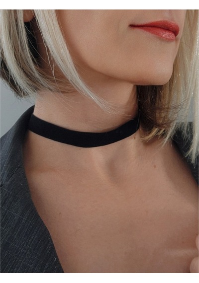 Eva Takı Bohem Kadife Siyah Tasma Choker Kolye Altın