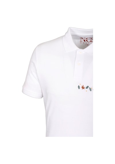 Erkek Polo Yaka Tişört Beyaz Slim Fit Ribanalı Kol Nakışlı T-shirt Ncs Jeans 1169-beyaz Beyaz