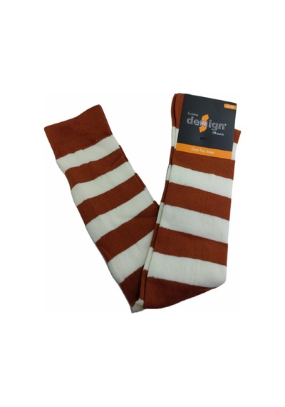 Design Socks Desing Çember Desenli Dikişsiz Dizüstü Çorap-Karışık Çok Renkli