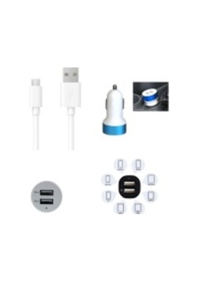 Çift USB Girişli 3.1 Çıkışlı Seyahat Seti Android / Micro Usb