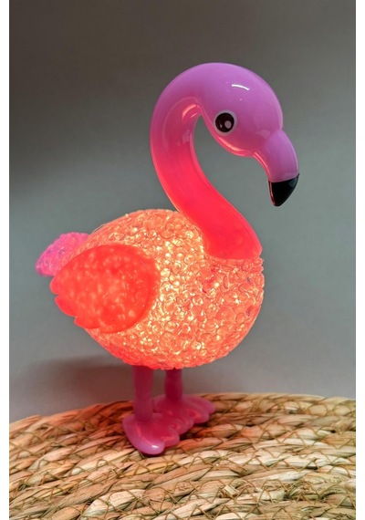 Kuğu Işıklı Biblo 13 Cm Pembe