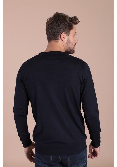 Ferraro Bisiklet Yaka Superfine Yün Kazak - Lacivert (490433389) Lacivert