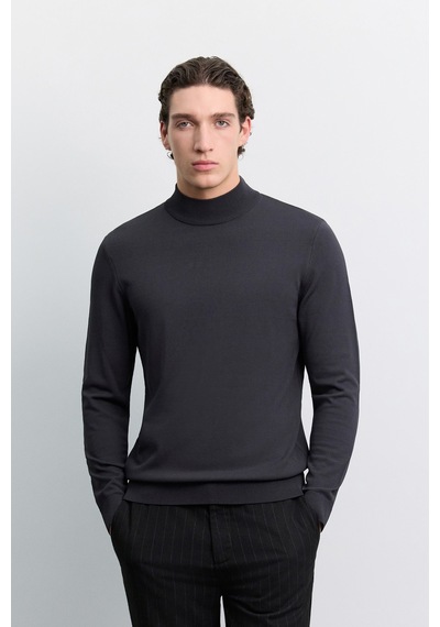 Avva Erkek Antrasit Yarım Balıkçi Yaka Basic Düz Rayon Kazak B005151