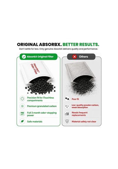 Absorbx Koku 3'lü Paket Çöp Kokularını Emer, Doğal Aktif Karbon Teknolojisi, Biyobozunur - 8 Gal Ve Daha Büyük Çöp Koku Giderici, Filtreler