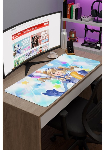 Barbara Genshin Impact Anime Gacha V4 - 90x40 Xxl Gaming Mouse Pad Fare Altlığı