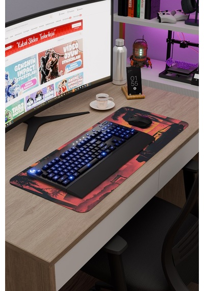 Hotline Miami Kaymaz Dikişli Kauçuk Oyuncu Mousepad V2 - 70x30 Xl Gaming Mouse Pad Fare Altlığı