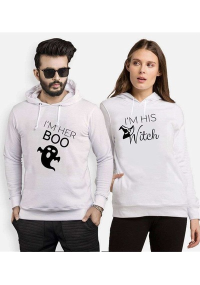 Tshirthane Boo Witch Sevgili Kombinleri Kapüşonlu Kombini