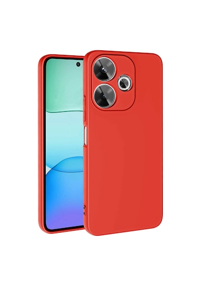 Xiaomi Redmi 13 4g Kılıf Yumuşak Silikon Kamera Korumalı Lansman Maks Technology Kırmızı