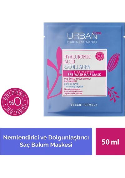 Urban Care Hyaluronic Acid ve Collagen Saç Bakım Maskesi 2 x 50 ML