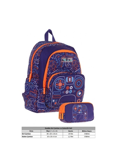 Kaukko Kids L5281+l8281 Üç Gözlü Erkek Çocuk Okul Çantası Ve Kalem Çantası Seti - Turuncu Lacivert - Oyun Baskılı Turuncu - Lacivert Kaukko Kids L5281+l8281 Üç Gözlü Erkek Çocuk Okul Çantası Ve Kalem Çantası Seti - Turuncu Lacivert - Oyun Baskılı Turuncu - Lacivert