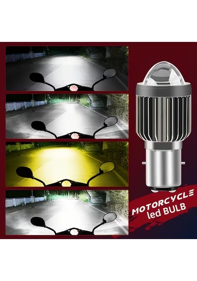 S2 Uyumlu Led Ampul Şimşek Etkili Sarı-beyaz Csp Led S2 Uzun Kısa Otomobil Araç Motosiklet Mercekli Far