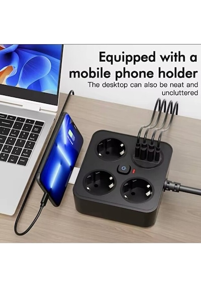 Sonx Akım Korumalı Avrupa Tip - C Usb Soket Kartı 2 Metre - Güvenli Ve Uzun Kablo Çözümü