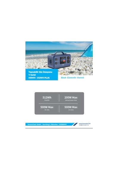 Tommatech Taşınabilir Güç Istasyonu V Serisi 518wh - 512wh Plus