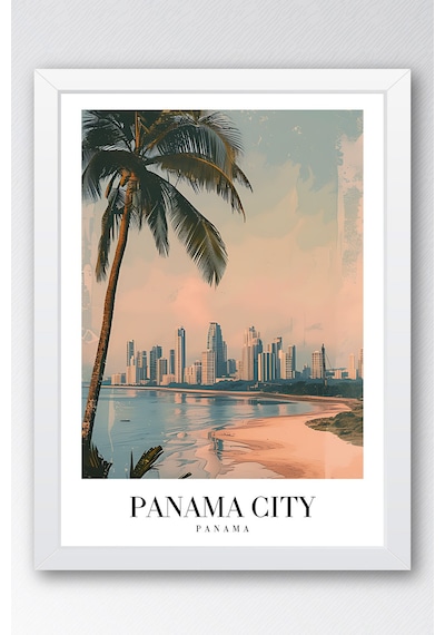Panama City Panama Vintage Seyahat Posteri Çerçeveli Tablo - Premium Tropikal Modern Duvar Dekoru Beyaz Panama City Panama Vintage Seyahat Posteri Çerçeveli Tablo - Premium Tropikal Modern Duvar Dekoru Beyaz