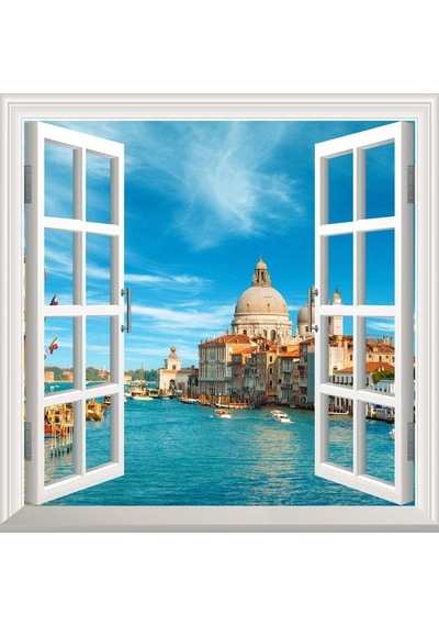 Pencere Poster Duvar Kağıdı Venedik Yapışkanlı Sticker Diğer