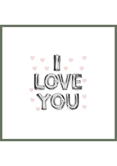Bezos I Love You Folyo Balon Gümüş Renk 35 Cm Bezos1