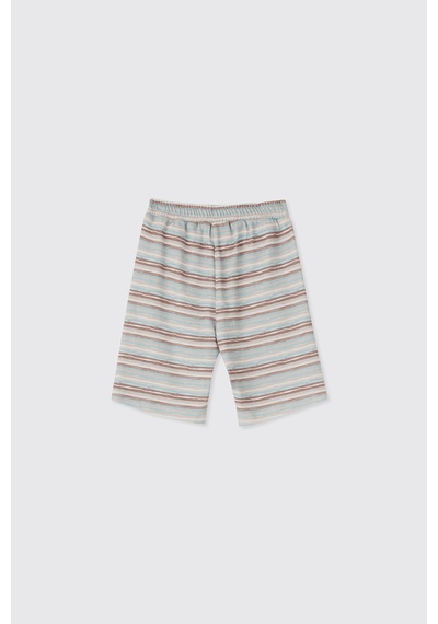 Panço Erkek Çocuk Bej 3'lü Pijama Takımı Krem