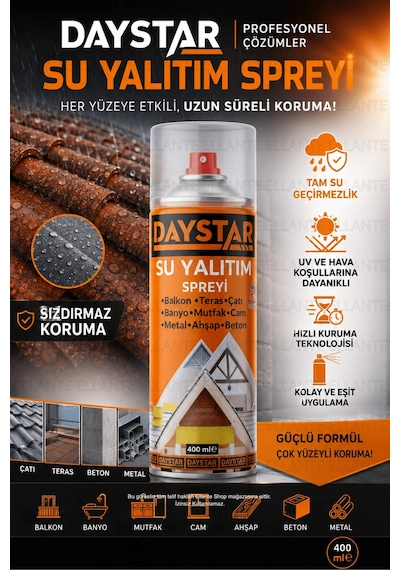 Şeffaf Su Geçirmez Sprey 400 Ml Metal, Ahşap, Beton Uyumlu Su İzolasyon Spreyi