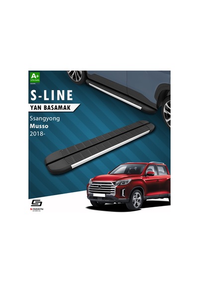S-dizayn Ssangyong Musso S-line Aluminyum Yan Basamak 203 Cm 2018 Üzeri A+ Kalite