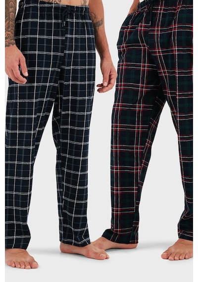 Buratti Pamuklu Regular Fit Normal Bel Düz Paça Cepli 2'Li Paket Erkek Pijama Altı 6574003S2 Lacivert-Yeşil