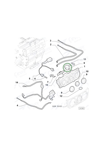 Palio Kalorifer Kontrol Anahtarı Ayar Düğmesi Fiat Albea - 7082589 - 5893935 - B837 12v