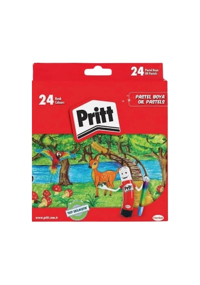 Pritt 24 Lü Pastel Boya - Karton Kutu Çok Renkli