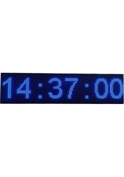 Sanec Çift Taraflı Dış Mekan Renkli Saniyeli Saat - 16x64cm