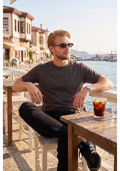 Buratti Pamuklu Relaxed Fit Bisiklet Yaka Basic T Shirt Erkek T Shirt 5905884 Kahve