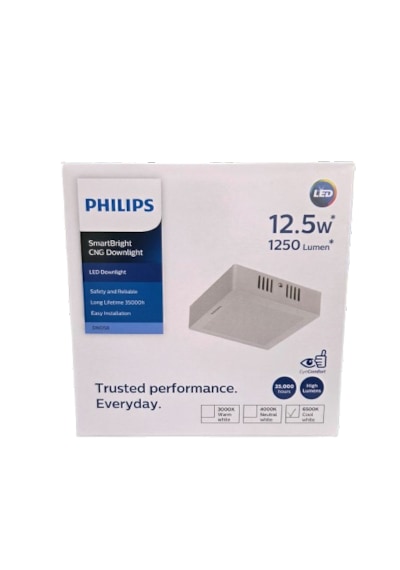 Philips Sıvaüstü Küçük Model Tavan Lamba 12,5w 6500k Beyaz Işık 1250 Lümen 16,5 Cm Kare Plastik Gövde Beyaz - Beyaz Işık