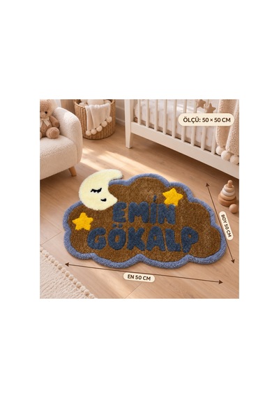 Kişiye Özel İsimli Tufting Çocuk Odası Halısı Ay Yıldızlı El Yapımı 50 X 50 Cm Kahverengi Kahverengi Kişiye Özel İsimli Tufting Çocuk Odası Halısı Ay Yıldızlı El Yapımı 50 X 50 Cm Kahverengi Kahverengi
