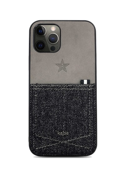 Kajsa Apple Uyumlu iPhone 12 Pro Max Kılıf Cep Tasarımlı Kajsa Denim Kapak ZORE-218934