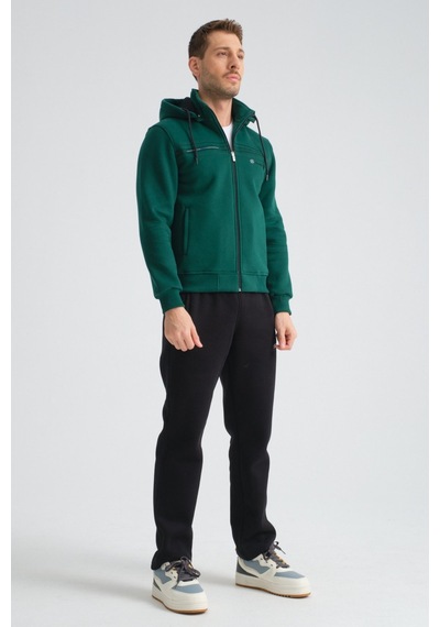 Shooter Sportswear Shooter Erkek Premium Kışlık Eşofman Takımı Regular Kapüşonlu Yeşil