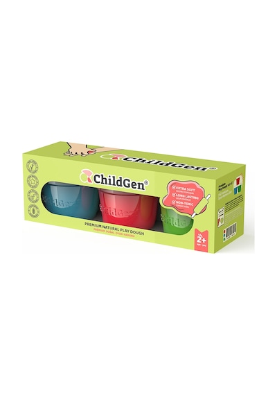 Childgen 3'lü 125gr Oyun Hamuru Seti 3x125gr Kırmızı-mavi-yeşil