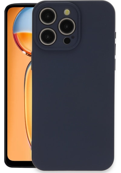 Apple iPhone  Uyumlu-  15 Pro Max Kılıf Nano İçi Kadife Silikon - Lacivert