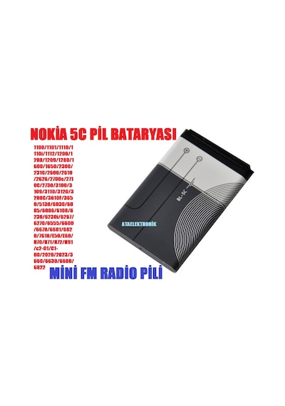 Nokia Nokia Nokya Nocya Bataryası Pili Bl 5C Li Ion
