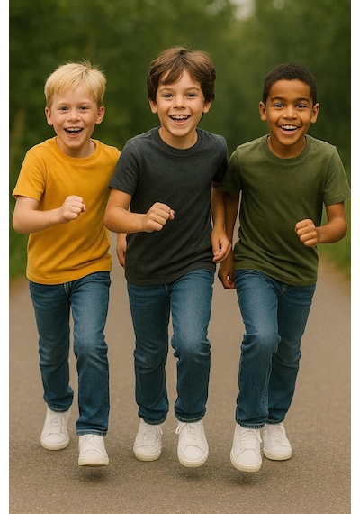 Cloise Çocuk Basic T-shirt Kız - Erkek Unisex %100 Pamuk 3'lü Süper Paket K-12