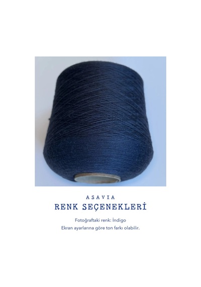 Asavia İtalyan Merinos Yünü Bobin Örgü İpi %100 Merino 100 Gr 1350 M İndigo