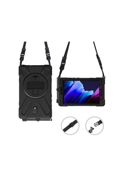 Samsung Galaxy Uyumlu  T577 Tab Active 3 Kılıf Amazing Tablet Kapak - Siyah Diğer