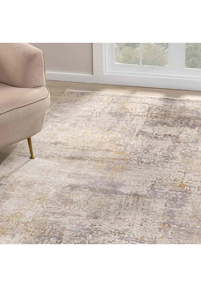 Bej Kahve Soyut Eskitme Desenli Halı - Ns0252ba Bej - Kahve