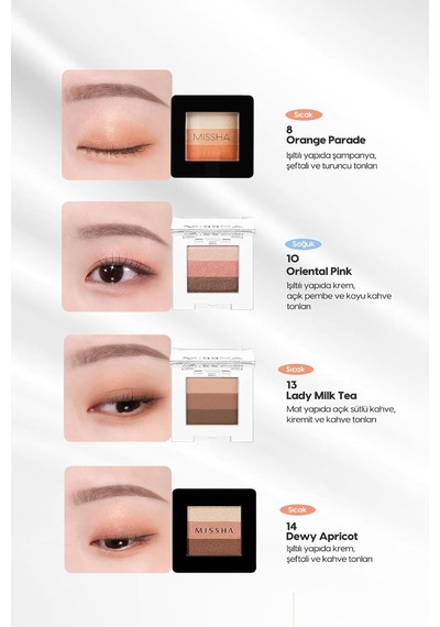 Yumuşak Dokulu, Dökülme Yapmayan 3 Renkli Göz Farı Triple Shadow No.1 Brownie Pink Diğer
